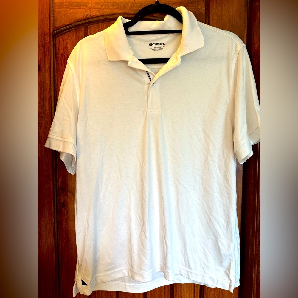 Untuckit white polo shirt